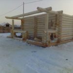 Баня из оцилиндрованного бревна